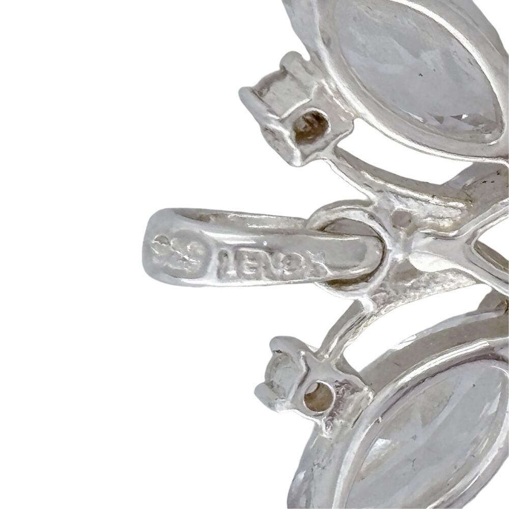 Vintage Lenox Sterling Silver 925 Butterfly Crystal Cluster Pendant - Picture 5 of 9
